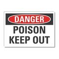 Lyle Poison Danger Reflective Label, 10 in H, 14 in W, English, LCU4-0377-RD_14X10 LCU4-0377-RD_14X10