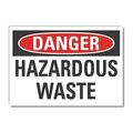 Lyle Hazardous Waste Danger Label, 5 in H, 7 in W, Polyester, Horizontal Rectangle, LCU4-0374-ND_7X5 LCU4-0374-ND_7X5