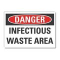 Lyle Infectious Waste Danger Label, 5 in H, 7 in W, Polyester, Horizontal Rectangle, LCU4-0448-ND_7X5 LCU4-0448-ND_7X5
