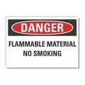 Lyle Flammable Material Danger Label, 7 in Height, 10 in Width, Polyester, Vertical Rectangle, English LCU4-0505-ND_10X7