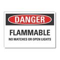 Lyle Flammable Material Danger Label, 7 in H, 10 in W, Polyester, Vertical Rectangle, LCU4-0544-ND_10X7 LCU4-0544-ND_10X7