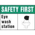 Hy-Ko Sign, Safety First Eye Wash Station, PK5 5730