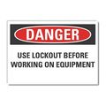 Lyle Lockout Tagout Danger Label, 5 in Height, 7 in Width, Polyester, Horizontal Rectangle, English LCU4-0580-ND_7X5