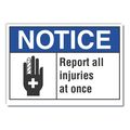 Lyle Accident Reporting Notice Reflective Label, 7 in H, 10 in W, Reflective Sheeting, LCU5-0014-RD_10X7 LCU5-0014-RD_10X7