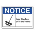 Lyle Cleaning Notice Reflective Label, 7 in H, 10 in W, Vertical Rectangle, LCU5-0022-RD_10X7 LCU5-0022-RD_10X7