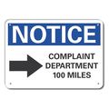Lyle Complaint Notice, Plastic, 14"x10", LCU5-0041-NP_14X10 LCU5-0041-NP_14X10
