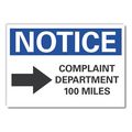 Lyle Complaint Notice, Reflctve, Decal, 5"x3.5", Sign Legend Color: Black, LCU5-0041-ND_5X3.5 LCU5-0041-ND_5X3.5