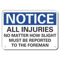 Lyle Plastic Accident Reporting Notice Sign, 7 in H, 10 in W, Vertical Rectangle, LCU5-0307-NP_10X7 LCU5-0307-NP_10X7