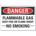 Lyle Flammable Gas Danger Label, 3 1/2 in H, 5 in W, Polyester, Horizontal Rectangle, LCU4-0634-ND_5X3.5 LCU4-0634-ND_5X3.5