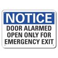 Lyle Door Alarmed Open Notice, Aluminum, 10"x7" LCU5-0197-NA_10X7