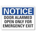 Lyle Door Alarmed Notice, Decal, Aluminm, 10"x7" LCU5-0197-RD_10X7