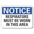 Lyle Respirators Must Notice, Aluminum, 14"x10" LCU5-0185-NA_14X10