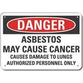 Lyle Reflective Asbestos Danger Sign, 10 in H, 14 in W, Horizontal Rectangle, LCU4-0695-RA_14X10 LCU4-0695-RA_14X10