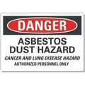 Lyle Asbestos Danger Label, 10 in H, 14 in W, Polyester, Horizontal, English, LCU4-0698-ND_14X10 LCU4-0698-ND_14X10