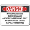 Lyle Reflective  Inorganic Arsenic Danger Sign, 10 in Height, 14 in Width, Aluminum, English LCU4-0712-RA_14X10