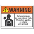 Lyle Carbon Dioxide Warning Reflective Label, 5 in H, 7 in W, English, LCU6-0015-RD_7X5 LCU6-0015-RD_7X5