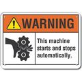 Lyle Decal, Warning This Machine, 10 x 7", Sign Material: Recycled Aluminum, LCU6-0025-RA_10X7 LCU6-0025-RA_10X7