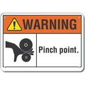 Lyle Reflective  Pinch Point Warning Sign, 10 in Height, 14 in Width, Aluminum, Horizontal Rectangle LCU6-0026-RA_14X10