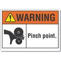 Lyle Decal, Warning Pinch Point, 5 x 3.5", 3 1/2 in Height, 5 in Width, Polyester, Horizontal Rectangle LCU6-0026-ND_5X3.5