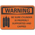 Lyle Aluminum Cylinder Handling Warning Sign, 7 in H, 10 in W, Vertical Rectangle, LCU6-0050-NA_10X7 LCU6-0050-NA_10X7
