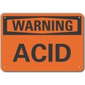 Lyle Plastic Acid Warning Sign, 7 in Height, 10 in Width, Plastic, Vertical Rectangle, English LCU6-0069-NP_10X7