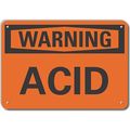 Lyle Reflective  Acid Warning Sign, 10 in Height, 14 in Width, Aluminum, Horizontal Rectangle, English LCU6-0069-RA_14X10