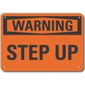 Lyle Decal, Warning Step Up, Reflective, 10 x 7", Sign Legend Text Color: Black, LCU6-0072-RA_10X7 LCU6-0072-RA_10X7