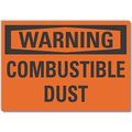 Lyle Combustible Dust Warning Label, 10 in Height, 14 in Width, Polyester, Horizontal Rectangle, English LCU6-0089-ND_14X10
