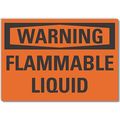 Lyle Flammable Liquid Warning Reflective Label, 7 in Height, 10 in Width, Reflective Sheeting, English LCU6-0090-RD_10X7