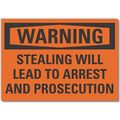 Lyle Decal, Warning Stealing Will, 7 x 5" LCU6-0144-RD_7X5
