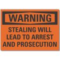 Lyle Decal, Warning Stealing, 14 x 10", Sign Legend Text Color: Black LCU6-0144-RD_14X10