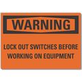 Lyle Lockout Tagout Warning Label, 7 in Height, 10 in Width, Polyester, Vertical Rectangle, English LCU6-0145-ND_10X7