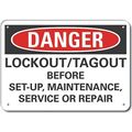 Lyle Plastic Lockout Tagout Danger Sign, 10 in Height, 14 in Width, Plastic, Horizontal Rectangle LCU4-0677-NP_14X10