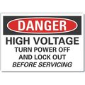 Lyle Decal, Danger High Voltage, 7 x 5", Sign Legend Text Color: Black LCU4-0669-RD_7X5