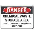 Lyle Reflective Chemicals Danger Sign, 10 in H, 14 in W, Horizontal Rectangle, LCU4-0668-RA_14X10 LCU4-0668-RA_14X10