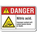 Lyle Plastic Nitric Acid Danger Sign, 10 in Height, 14 in Width, Plastic, Horizontal Rectangle, English LCU4-0005-NP_14X10