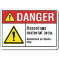 Lyle Plastic Hazardous Materials Danger Sign, 7 in H, 10 in W, Vertical Rectangle, LCU4-0060-NP_10X7 LCU4-0060-NP_10X7