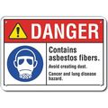 Lyle Reflective  Asbestos Danger Sign, 7 in Height, 10 in Width, Aluminum, Vertical Rectangle, English LCU4-0097-RA_10X7
