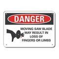 Lyle Plastic Moving Machinery Danger Sign, 10 in Height, 14 in Width, Plastic, Horizontal Rectangle LCU4-0266-NP_14X10