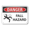 Lyle Alum Danger Fall Hazard, 10"x7", LCU4-0253-NA_10X7 LCU4-0253-NA_10X7