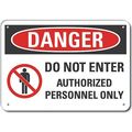 Lyle Danger Sign, 10 in H, 14 in W, Plastic, Horizontal Rectangle, English, LCU4-0197-NP_14X10 LCU4-0197-NP_14X10