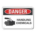 Lyle Plastic Chemicals Danger Sign, 10 in H, 14 in W, Horizontal Rectangle, LCU4-0214-NP_14X10 LCU4-0214-NP_14X10
