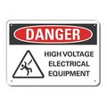 Lyle Alum Danger High Voltage, 14"x10", Sign Mounting Style: With Mounting Holes LCU4-0232-NA_14X10