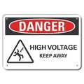 Lyle Aluminum High Voltage Danger Sign, 7 in Height, 10 in Width, Aluminum, Vertical Rectangle, English LCU4-0233-NA_10X7