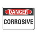 Lyle Plastic Corrosive Materials Danger Sign, 7 in H, 10 in W, Vertical Rectangle, LCU4-0326-NP_10X7 LCU4-0326-NP_10X7