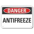 Lyle Aluminum Antifreeze Danger Sign, 7 in Height, 10 in Width, Aluminum, Vertical Rectangle, English LCU4-0331-NA_10X7