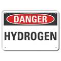 Lyle Reflective  Hydrogen Danger Sign, 7 in Height, 10 in Width, Aluminum, Vertical Rectangle, English LCU4-0319-RA_10X7
