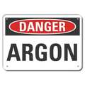 Lyle Aluminum Argon Danger Sign, 7 in Height, 10 in Width, Aluminum, Vertical Rectangle, English LCU4-0300-NA_10X7