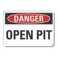 Lyle Danger Sign, 10 in H, 14 in W, Plastic, Horizontal Rectangle, English, LCU4-0315-NP_14X10 LCU4-0315-NP_14X10