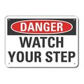 Lyle Plastic Steps Danger Sign, 10 in Height, 14 in Width, Plastic, Horizontal Rectangle, English LCU4-0382-NP_14X10